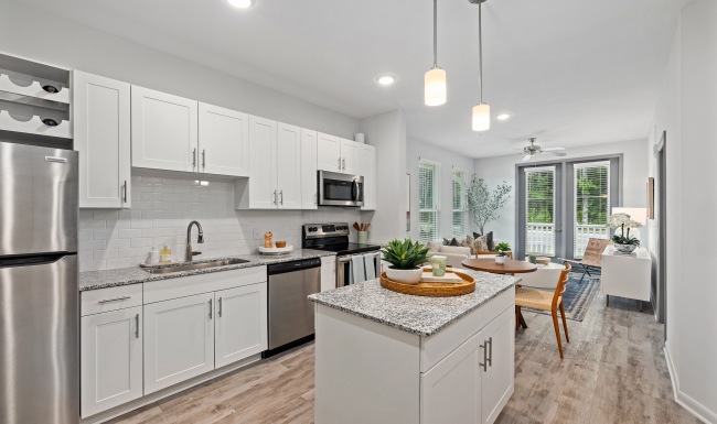 Kitchen island inside apartment homes at Stono Oaks Kitchen island inside apartment homes at Stono Oaks