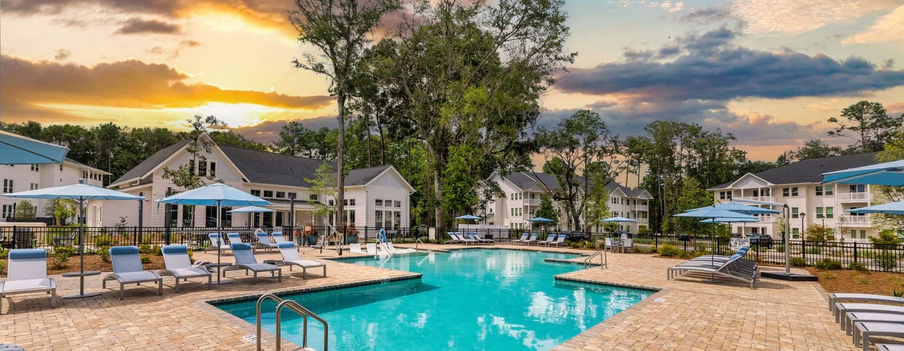 Community pool and pool deck at Stono Oaks